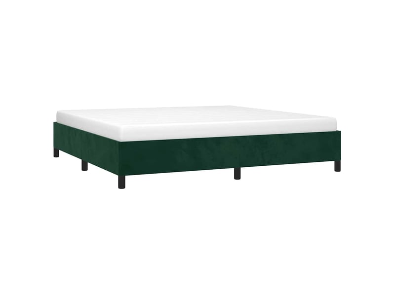  Lit double- lit adulte -  cadre de lit sans matelas vert foncé 200x200 cm velours  - Conforama B