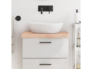 Comptoir de salle de bain, plan de travail 60x30x(2-6) cm bois massif non traité cf65737