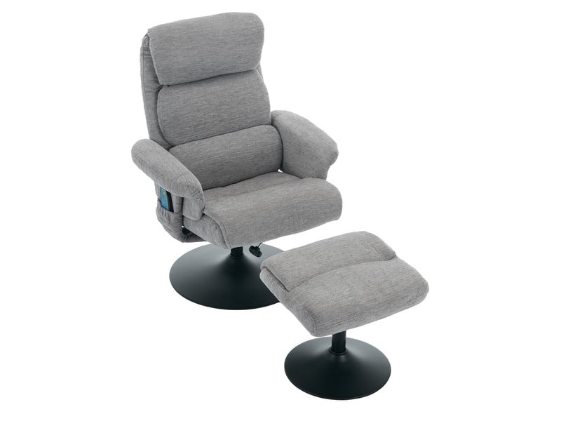 Fauteuil relax électrique tissu gris avec repose-pieds fauteuil relax gris - Conforama A