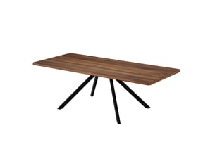 Table à manger extensible, noyer, 160200240 × 90 cm, 6-10 personnes, 3 longueurs, pieds métal