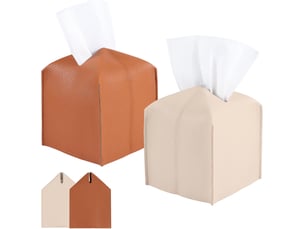 2 housses pour boîte à mouchoirs en cuir pu, design moderne minimaliste, 13 x 13 x 13 cm