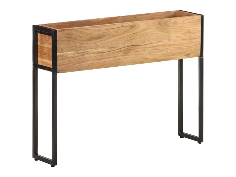  Jardinière - bac à fleurs 90x20x68 cm bois massif d'acacia  - Conforama B