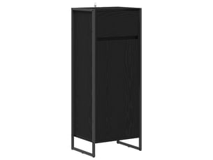 Cabinet de salle de bain, meuble de rangement chêne noir 40x30x100 cm