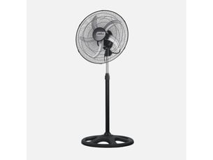 Ventilateur sur pied industriel fabrilamp reforzado 75 w noir argent 3 vitesses ø 50 cm orientable rotation 360°