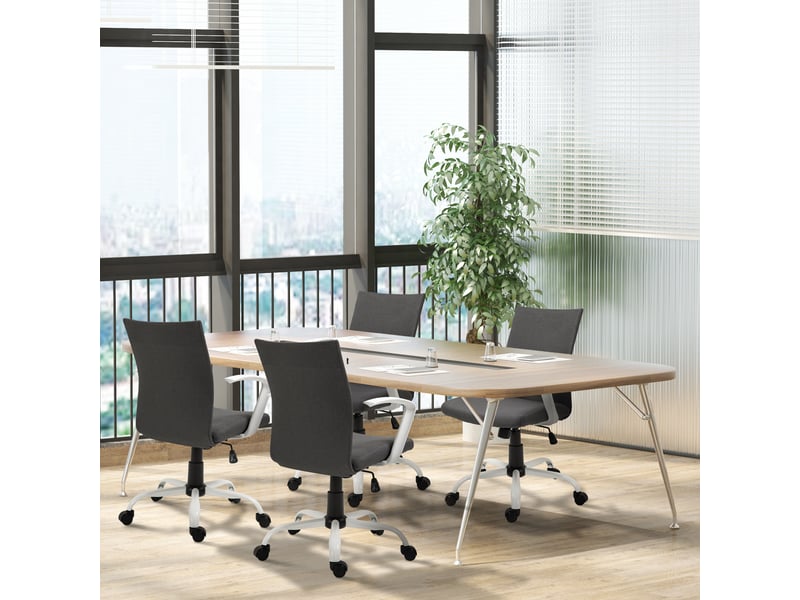  Fauteuil de bureau pivotant ergonomique à hauteur réglable, 61 x 61 x 89-99 cm, gris foncé  - Conforama C