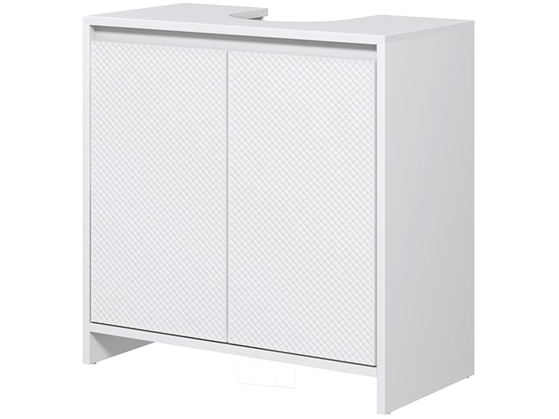  Meuble sous vasque blanc 2 portes, étagère réglable, découpe en u, 60 x 30 x 60 cm  - Conforama B