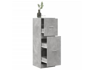 Meuble de rangement, armoire d'apothicaire gris béton 40x41x118 cm bois d'ingénierie