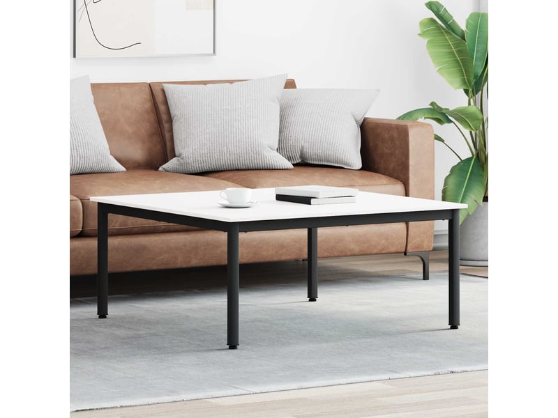  Table basse - table de salon - table à thé blanc 100 x 100 x 45 cm bois de pin massif  - Conforama B