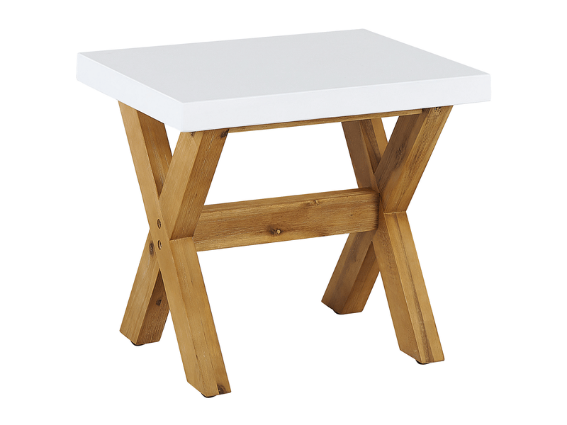  Tabouret de jardin olbia béton blanc  - Conforama A
