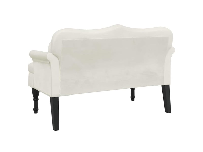  Banc salon, banc interieur avec coussins crème 120,5x65x75 cm velours  - Conforama E