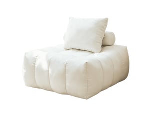 Fauteuil de sol pamt piedmont blanc 89 cm en flanelle, rembourrage mousse
