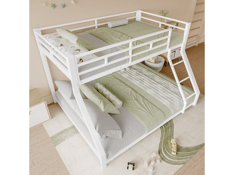 Lit superposé en métal blanc 90x200 cm - Conforama B