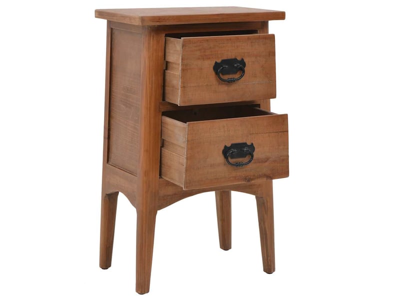  Table de chevet - cabinet de chevet - table de nuit bois de sapin massif 40 x 29 x 68 cm marron  - Conforama D
