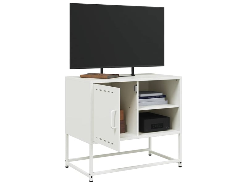  Meuble tv - banc tv - meuble de rangement blanc 68x39x60,5 cm acier  - Conforama D