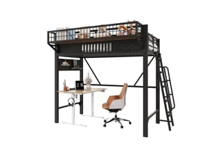 Lit mezzanine 90x200 cm <strong>SAPGAKS</strong> <strong></strong> coloris noir
