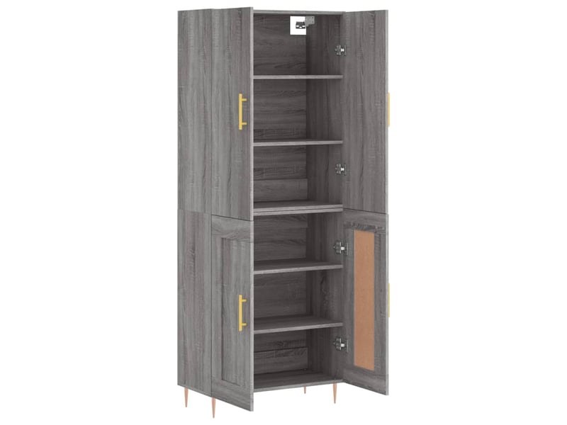  Buffet haut - bahut - meuble de rangement sonoma gris 69,5x34x180 cm bois d'ingénierie  - Conforama D