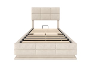 Lit coffre 90x200 cm MAISONORA coloris beige