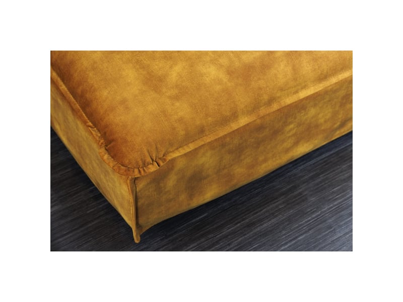  Pouf kalia – jaune moutarde – velours – pouf contemporain  - Conforama E