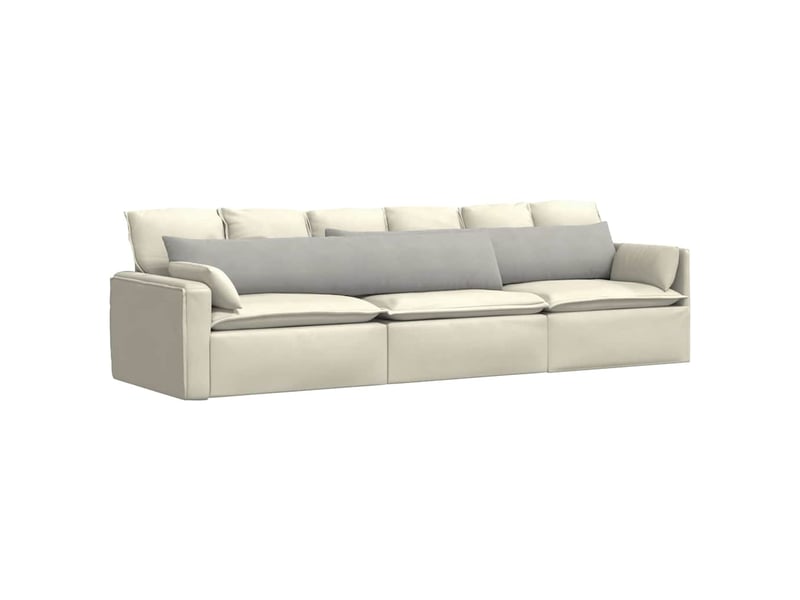 Lot de 2 coussins de canapé, coussins décoratifs tissu gris clair 200 x 40 cm cf58836 - Conforama C