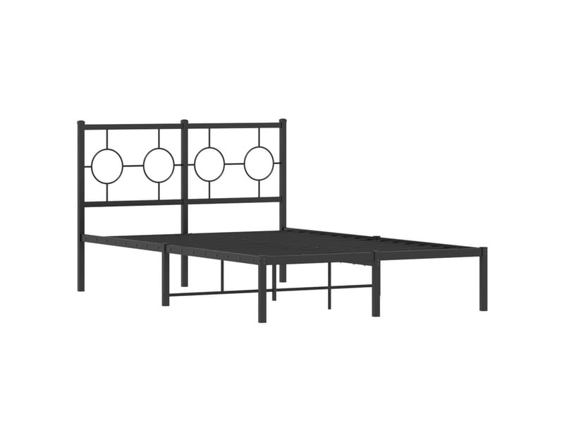  Lit double- lit adulte -  cadre de lit métal sans matelas avec tête de lit noir 120x190cm  - Conforama B