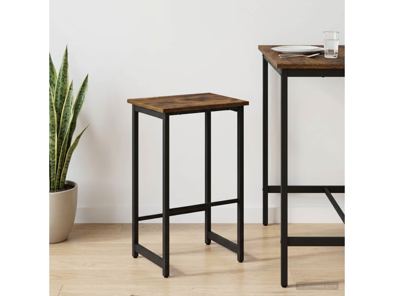 Tabouret de bar, chaise de bar chêne fumé 40x32x64 cm bois d'ingénierie shl52748 - Conforama B