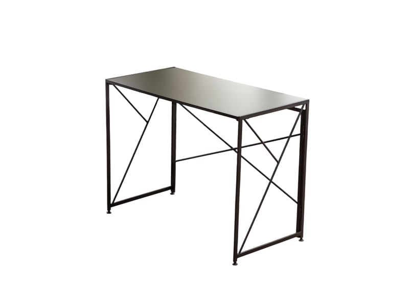 Bureau pliable 99x50x75 cm montage rapide mdf métal noir