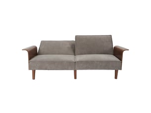 Canapé - home deco factory - scott - convertible - côtelé - gris et marron