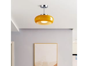 Plafonnier chrome 30 w ø28 cm, design moderne mid-century, lampe de plafond nordique