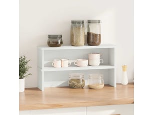 Lot de 2 étagères de cuisine empilables, étagères de rangement blanc 50x15x16 cm cf42793