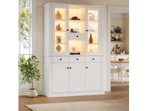 Vitrine coloris blanc 21 étagère(s) MIVRAY   - 119.5 cmx180 cm