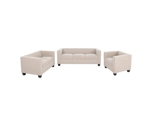 3-2-1 ensemble de canapés lille, ensemble de canapés, canapé lounge, suspension nosag, tissutextile chenille (260 gm²) - beige