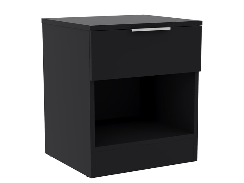  Table de chevet trega 1 tiroir, commode de nuit, chambre, rangement, 41x39x28cm, noir 3332083 - Conforama A