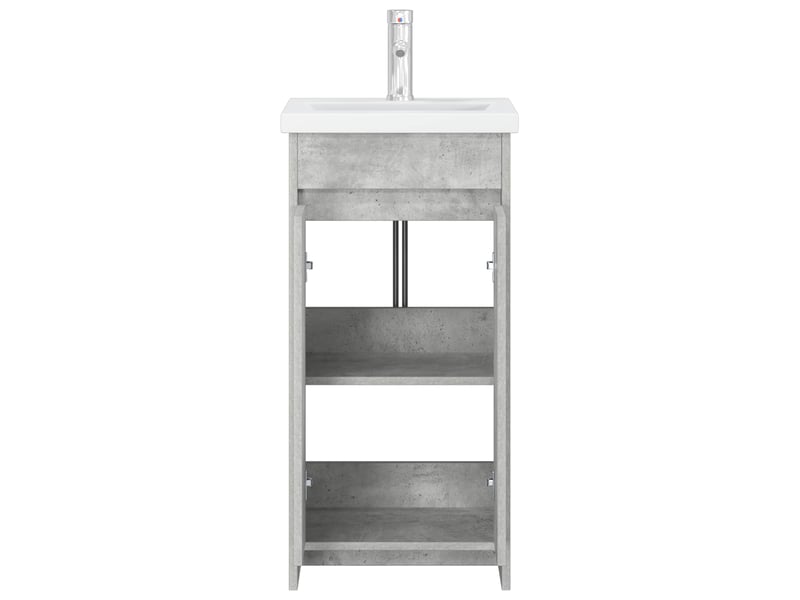  Meuble salle de bain avec évier, meuble de rangement gris béton 42x40x84.5 cm shl5230  - Conforama D
