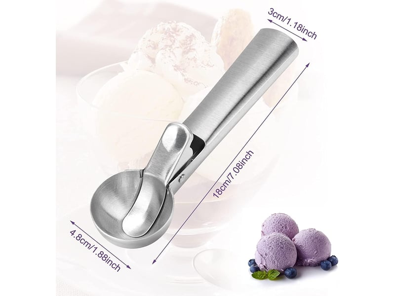 Cuillère à glace 18 x 5 x 3,5 cm - utilisation professionnelle - idéal pour la crème glacée, le melon, les boulettes de viande, les pâtes, la purée de - Conforama B