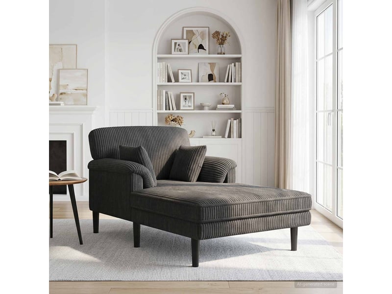  Vidaxl méridienne gris foncé tissu en velours côtelé  - Conforama B
