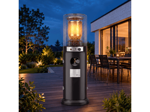 Zmh chauffage de terrasse vertical au gaz chauffage extérieur mobile sur roues métal pour jardin terrasse balcon