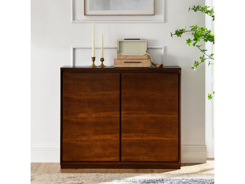 Buffet 99x23,5x82,3 cm style vintage effet bois noyer 4071298405439 - Conforama A