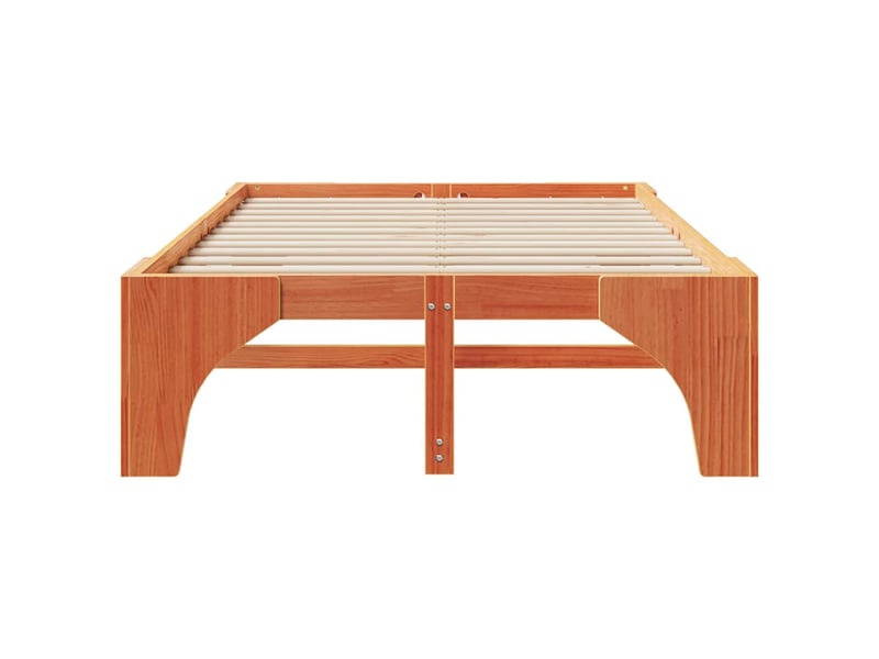 Lit double- lit adulte - cadre de lit marron 120 x 190 cm pin massif - Conforama D