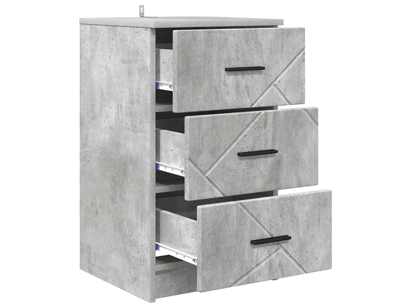 Table de chevet - cabinet de chevet - table de nuit gris béton 38 x 38 x 66 cm bois d'ingénierie  - Conforama D