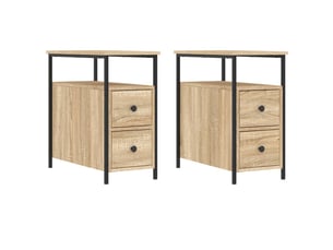 Lot de 2 tables de chevet - cabinet de chevet - table de nuit chêne sonoma 30x60x60 cm bois ingénierie