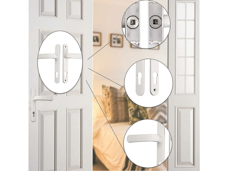  2 unités de poignée de porte, poignée de porte en aluminium pour chambre à coucher avec vis de montage  - Conforama C