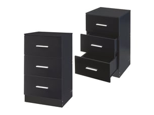 Set de 2 tables de chevet avec 3 tiroirs panneau de particules 66 x 37 x 35 cm noir b ant 03_0010607