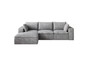 Canapé modulable,260x160 cm,4 places avec méridienne,velours côtelé,gris foncé
