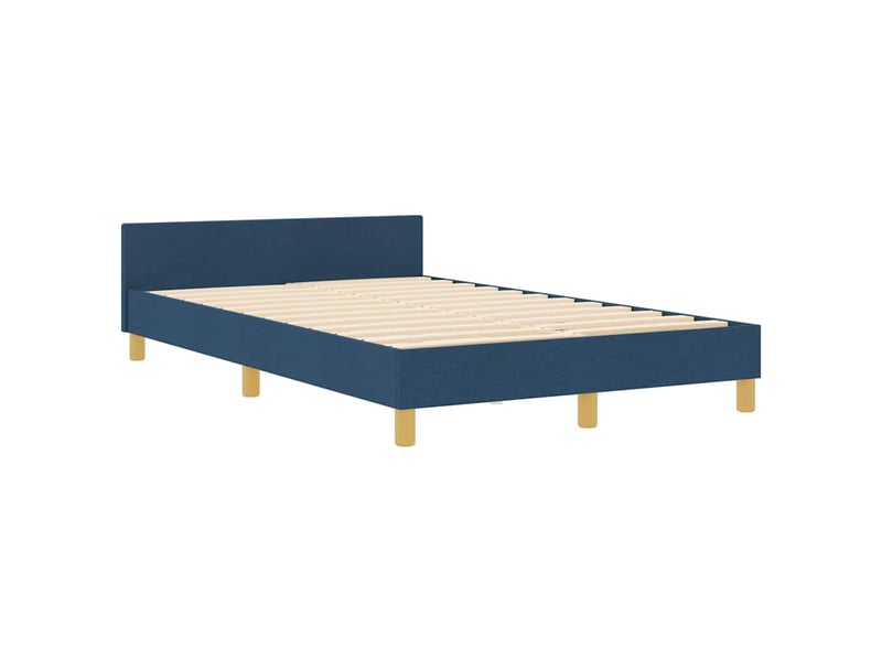  Lit double- lit adulte -  cadre de lit avec tête de lit bleu 120 x 190 cm tissu  - Conforama C