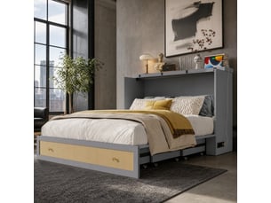 Lit escamotable 140x200 cm <strong>HAVRYA</strong>  <strong></strong> coloris gris
