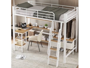 Lit mezzanine 90x200 cm <strong>OKWISH</strong>  <strong></strong> coloris bicolore