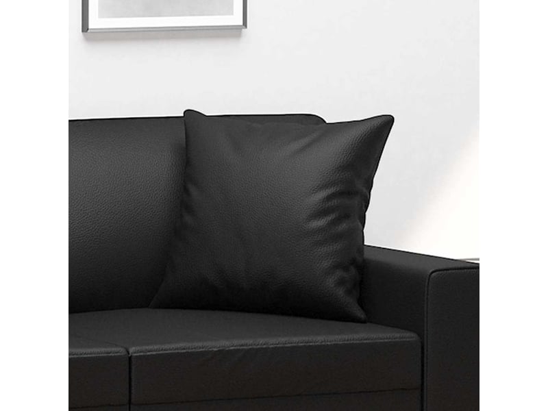  Lot de 2 coussins décoratifs noir 40x40 cm similicuir cf60879  - Conforama E