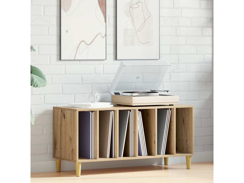  Armoire à disques chêne artisanal 100x38x48cm bois d'ingénierie shl407  - Conforama C