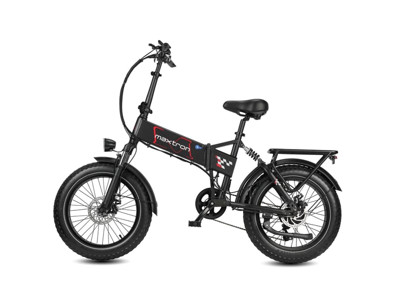 Vélo électrique pliable maxtron polaris 250w, batterie 48v 13ah, fat bike noir - Conforama D