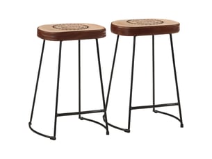 Lot de 2 tabouret de bar, chaise de bar marron foncé 41x29x62 cm shl23199